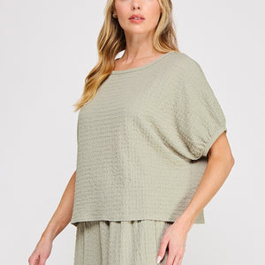 Sage Textured Knit Top