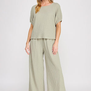 Sage Textured Knit Top