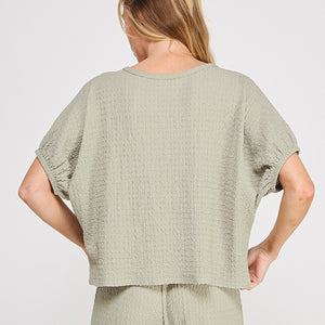 Sage Textured Knit Top