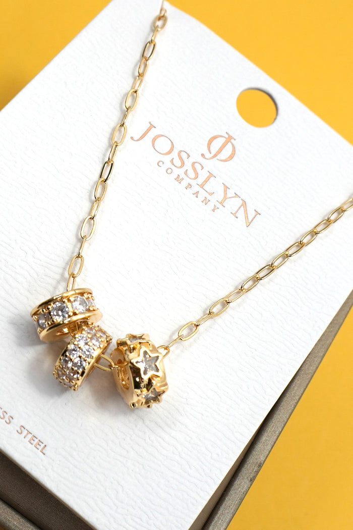 18k Stainless Steel Tarnish Free Barrel Necklace
