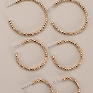 Ball Hoop Trio in 3 Sizes Earrings