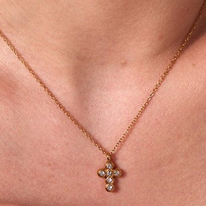18k Stainless Steel Tarnish Free Cross Necklace