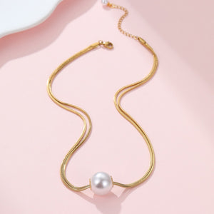 Stainless Steel Non-tarnish Pearl Necklace