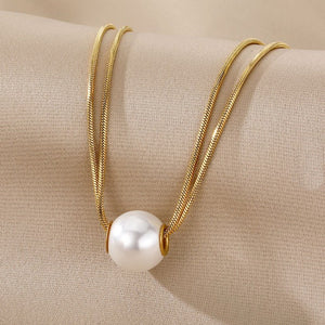 Stainless Steel Non-tarnish Pearl Necklace