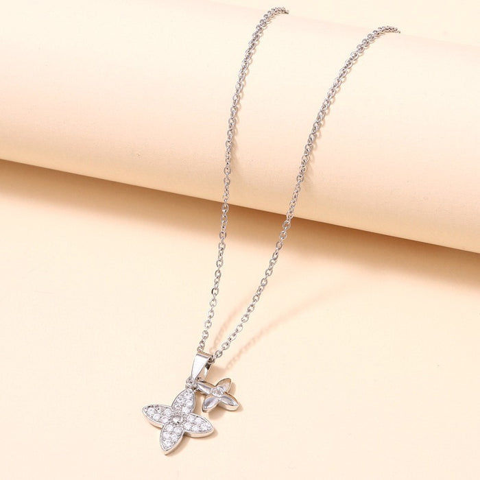 18k Stainless Steel Tarnish Free Cross Necklace, silver