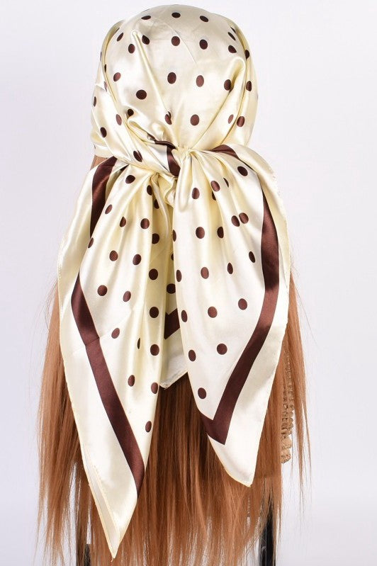 Large Polka Dot Print Bandana Scarf, 3 colors