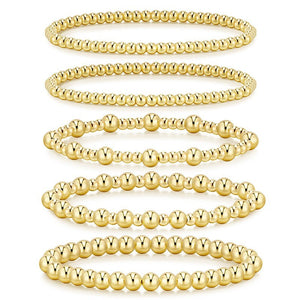 Multi Layer Gold Ball Chain Beaded Bracelet