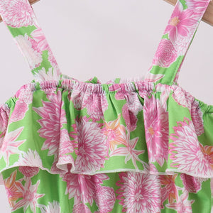 Pink Floral Ruffle Jumpsuit