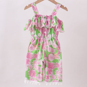 Pink Floral Ruffle Jumpsuit