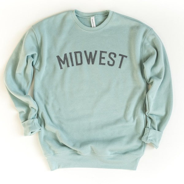 Dusty blue MIDWEST graphic unisex pullover