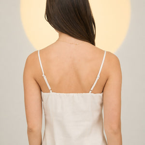 Button Down Spaghetti Strap Linen Top, 2 colors
