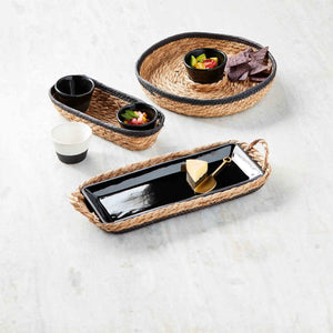 Black/Natural Tray & Basket Set