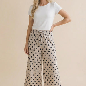 Elastic Waist Polka Dot Pants