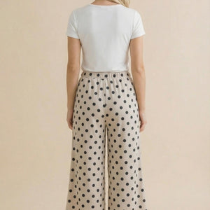 Elastic Waist Polka Dot Pants