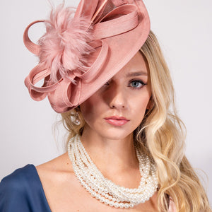 2 TONE FASCINATOR WITH HEADBAND AND CLIP, 4 COLORS