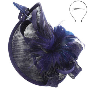 2 TONE FASCINATOR WITH HEADBAND AND CLIP, 4 COLORS