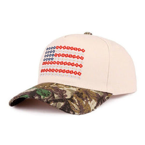 Camo Star Floral American Flag Two Tone Cotton Hat