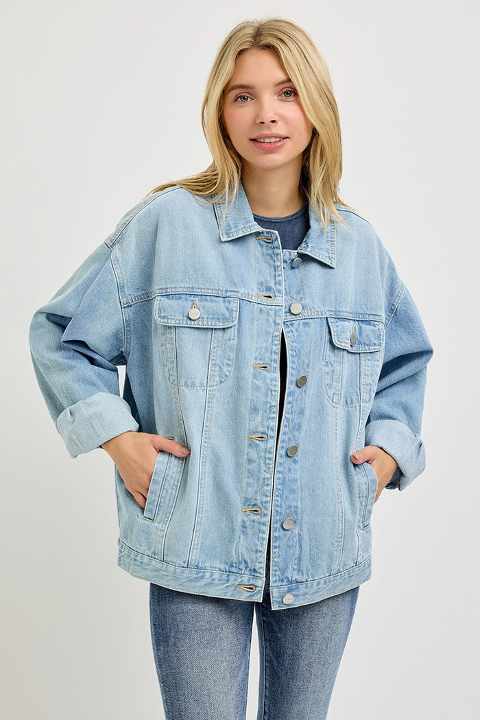 Light wash Oversized Jean Jacket