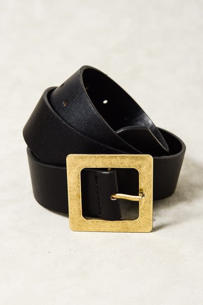 CLASSIC OVERSIZED SQUARE BUCKLE BELTS, 3 COLORS