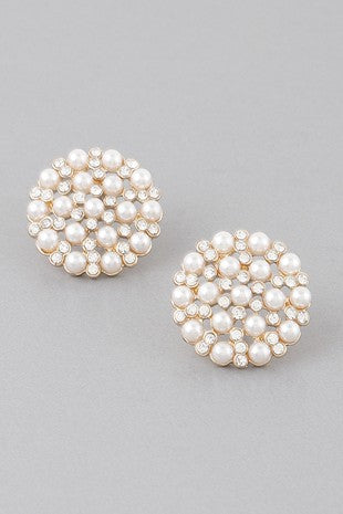 Jewel N Pearl Plate Earrings