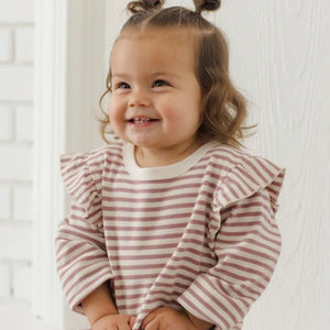 QM mulberry stripe cozy set