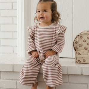 QM mulberry stripe cozy set