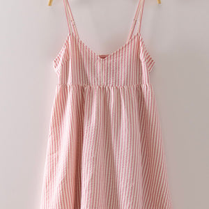 Pink Stripe Bow Babydoll Sundress