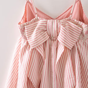Pink Stripe Bow Babydoll Sundress