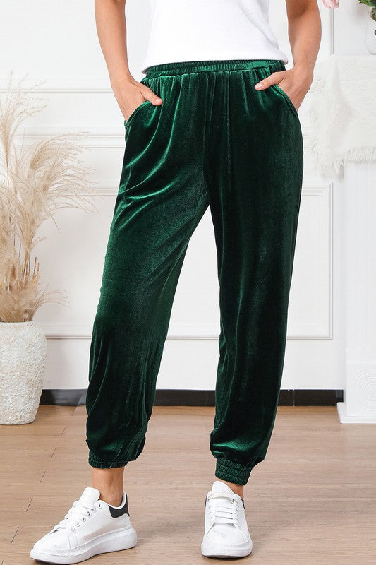Green luxurious joggers