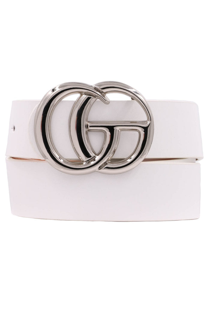 Silver GO faux leather buckle belt, 3 colors