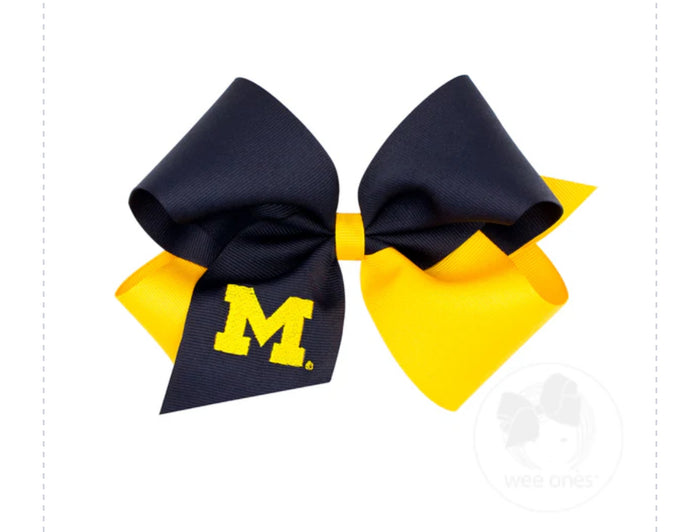MICHIGAN Pinch Clip Bow, 2 sizes