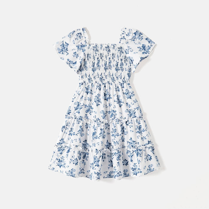 Allover Shirred Tiered Dresses Girl