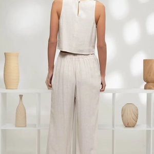 Oatmeal Linen 2 pc pant set