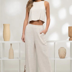 Oatmeal Linen 2 pc pant set