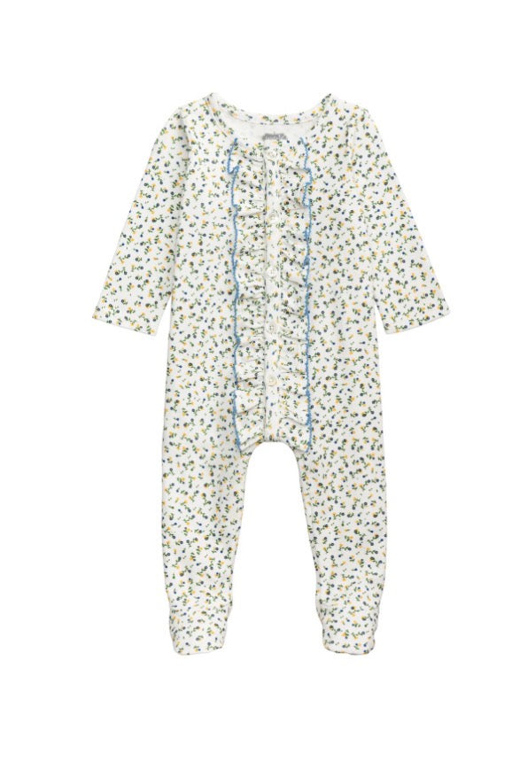 Baby girl White floral sleeper