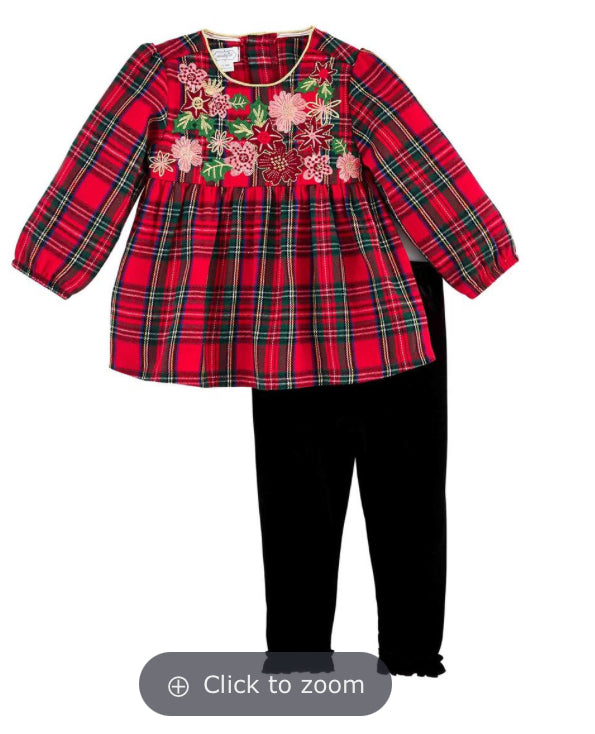 TARTAN FLORAL TUNIC & LEGGING SET