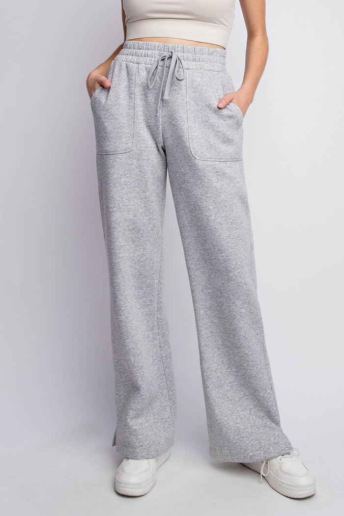 French Terry Straight Leg Pants (2 colors) taupe or Heather gray