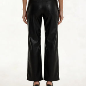Straight-leg Faux Leather Pants, 2 colors