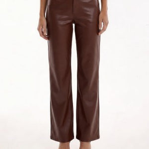 Straight-leg Faux Leather Pants, 2 colors