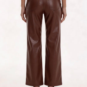 Straight-leg Faux Leather Pants, 2 colors