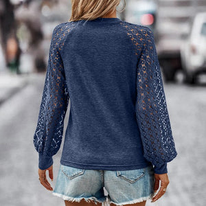 Navy Lace Top