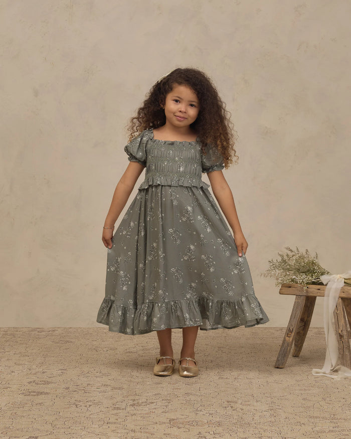 MAGGIE DRESS EUCALYPTUS FRENCH FLORAL