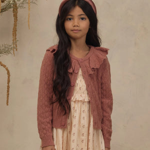 RUFFLE CARDIGAN SWEATER SPICE