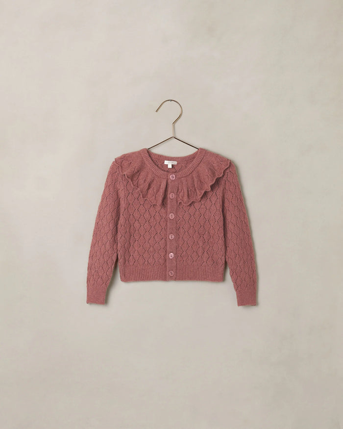 RUFFLE CARDIGAN SWEATER SPICE