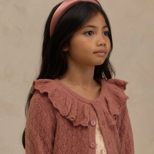 RUFFLE CARDIGAN SWEATER SPICE