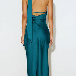Teal Satin Dress Split Cocktail Midi Dress Sofi Stella Women's & Children's Boutique Teal Satin Dress Split Cocktail Midi Dress Sofi Stella Women's & Children's Boutique