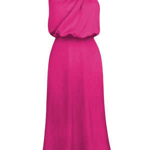 Satin Sleeveless Mock Neck Cocktail Dress, 3 Colors!