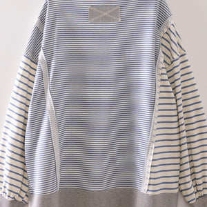 Mixed Stripe Contrast Sweatshirt