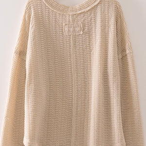 Open Weave V-neck Top, 2 colors