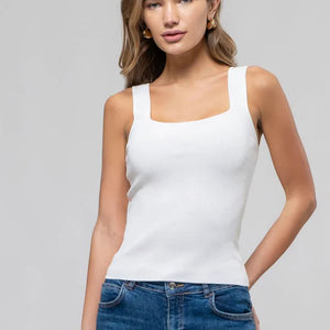 SQUARE NECK SWEATER KNIT TANK, 2 COLORS